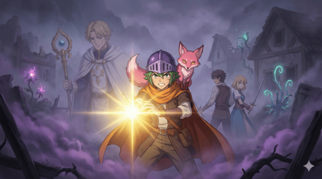 『黙示録の四騎士』第5巻。ダルフレア山脈の怪しげな村で起きた異変と、パーシバルたちの苦戦。