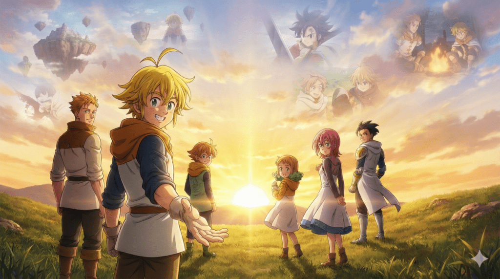 『黙示録の四騎士』のまとめ画像。作品の魅力と壮大な冒険の振り返り、そして今すぐ読み始めるための案内。