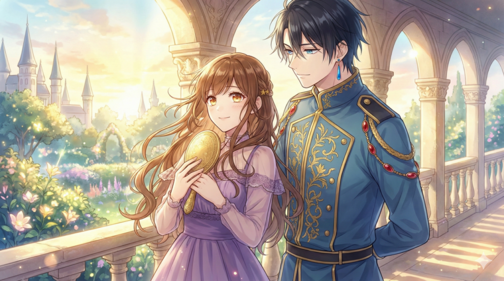 『異世界で姉に名前を奪われました』の一花とセシル。BookLiveでお得に読む方法を紹介するブログ記事のアイキャッチ画像。